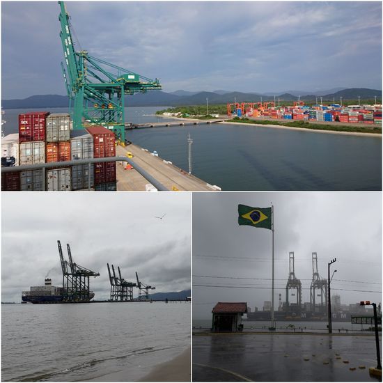 Während die Umgebung des kleinen Hafens, eher eine Anlegestelle, morgens noch in freundliches Sonnenlicht getaucht ist und der Tag heiß zu werden scheint,  regnet es nachmittags und alles ist grau.