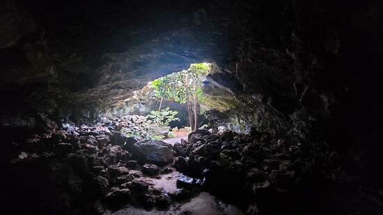 Höhle unter dem Lavafeld von Ana Te Pahu