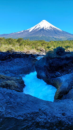 Wasserfälle von Petrohué mit Osorno