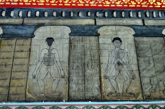 Lehrtafeln in der Massageschule des Wat Pho