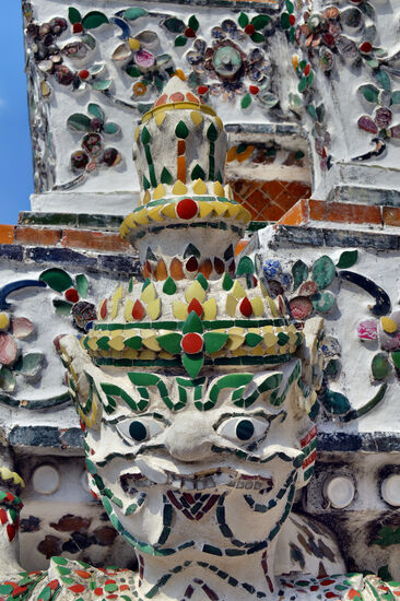 Detail des zentralen Prang des Wat Arun