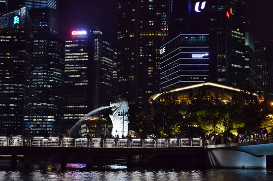 Merlion bei Nacht