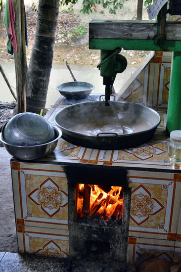 Interessante Herstellung von Kokos-Bonbons