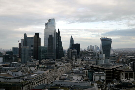 Blick über die City von der Kuppel der St Paul's Cathedral