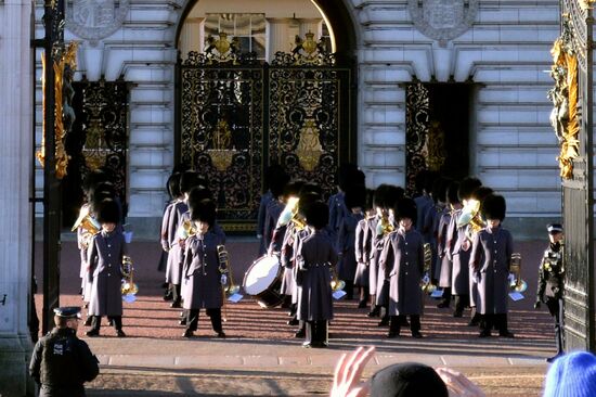 Kapelle der Old Guards kurz vor dem Abmarsch