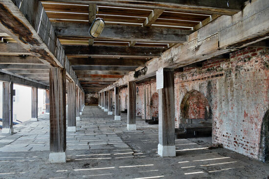 Ein Teil der alten Kanonenbatterie von Fort Charles