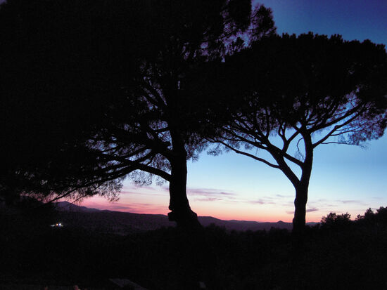 Abendstimmung über den Hügeln des Montecucco