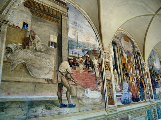 Freskenzyklus im Kreuzgang von Monte Oliveto Maggiore