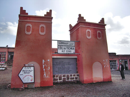 Passhöhe des Tizi'n'Tichka, dem höchsten Pass in Afrika