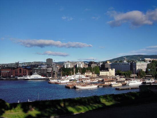 Blick auf den Hafen von Oslo