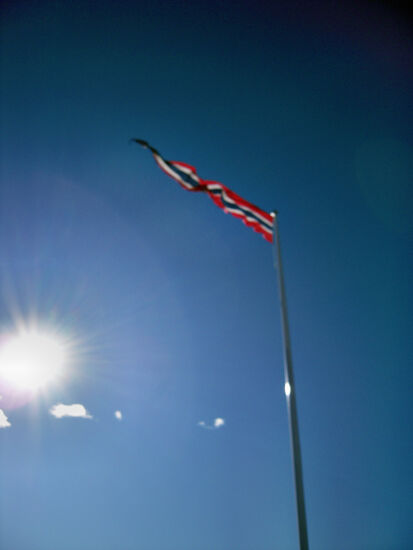 Auf der Aussichtsplattform auf dem Sprungturm des Holmenkollen