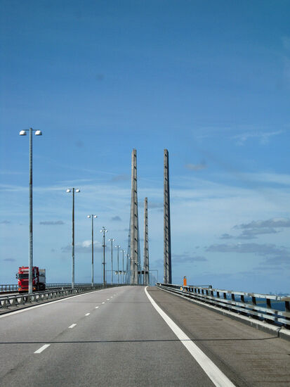 Øresund-Brücke im Sonnenschein