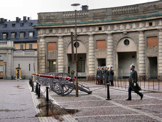 Wachsoldaten am Königlichen Schloss in Stockholm