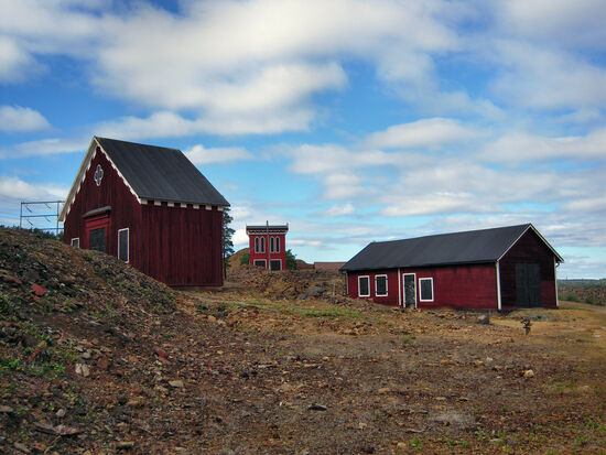 Alte Häuser an der Falu Gruva