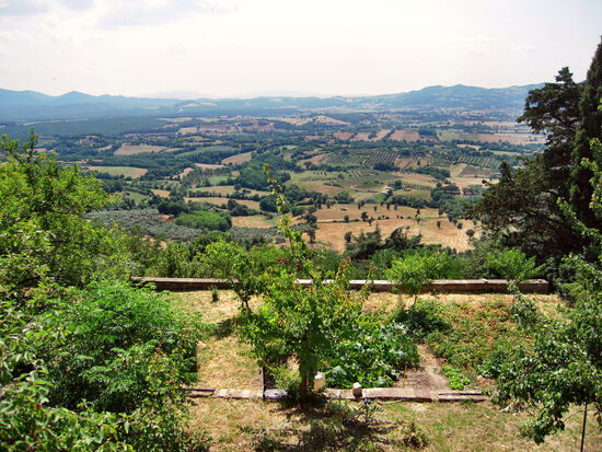 Blick über die Hügel des Montecucco von Civitella aus