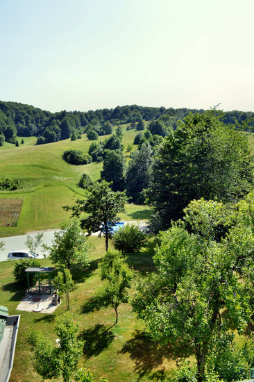 Blick aus unserem Zimmer in der "Villa Lika"