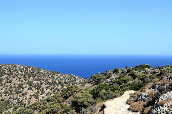 Blick zum Meer vom Moní Gouvernéto