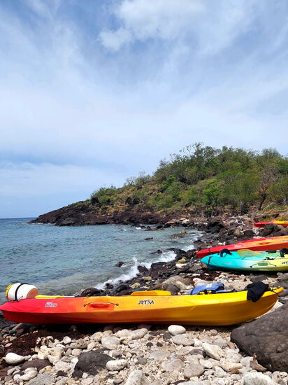 Kajaks auf der Île de Pigeon