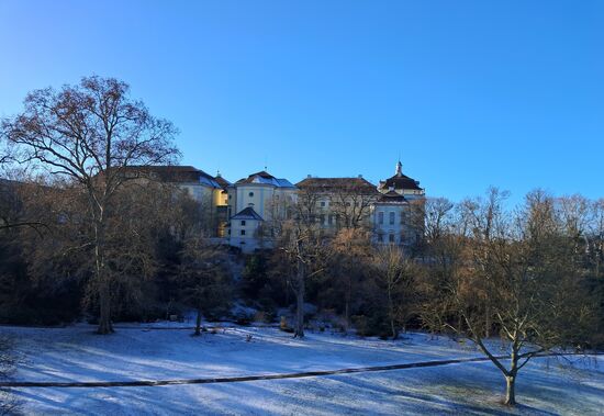Blick auf das Residenzschloss im Winter