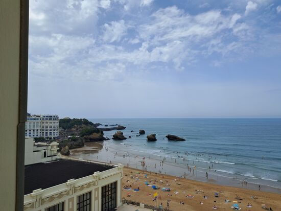 Blick vom Hotel auf Grande Plage