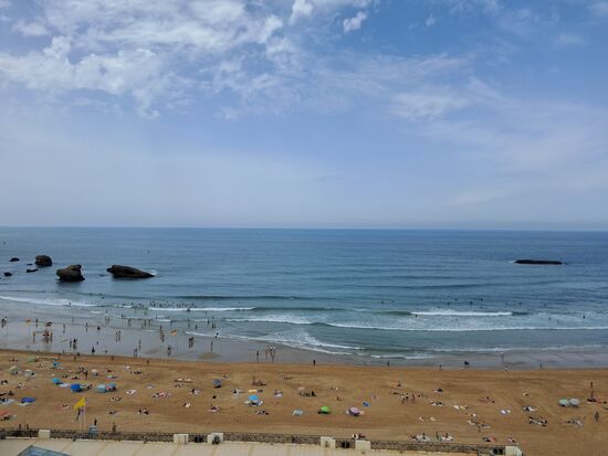 Blick vom Hotel auf Grand Plage