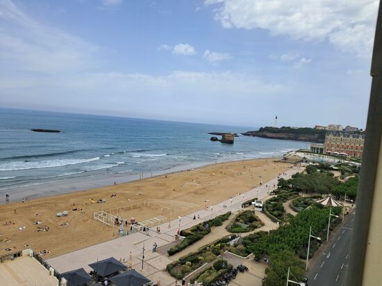 Blick vom Hotel auf Grand Plage