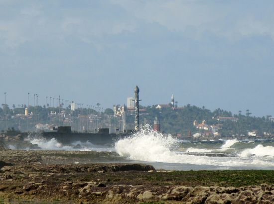 Blick auf Hafen und Olinda