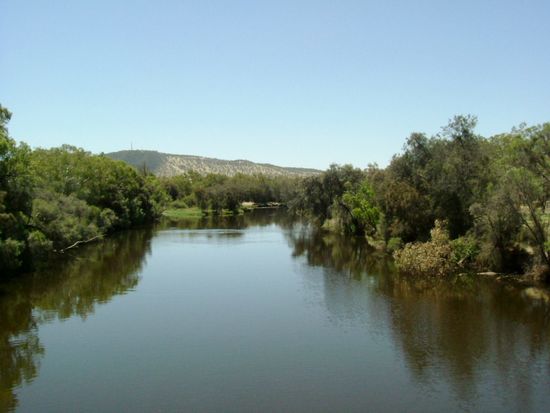 Blick auf Avon von der Suspension Bridge in York