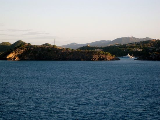 Blick zurück auf das abendliche Antigua