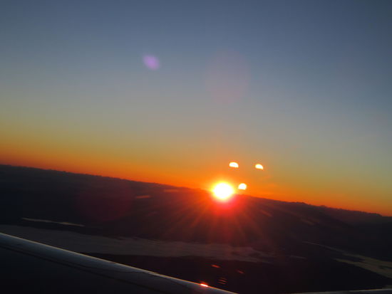 Sonneaufgang - gesehen vom Flugzeug aus