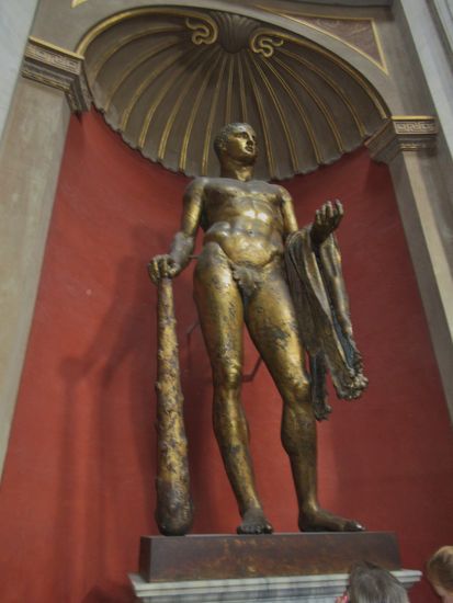 Herkules aus vergoldeter Bronze