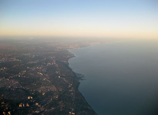 Abflug von Toronto am Abend