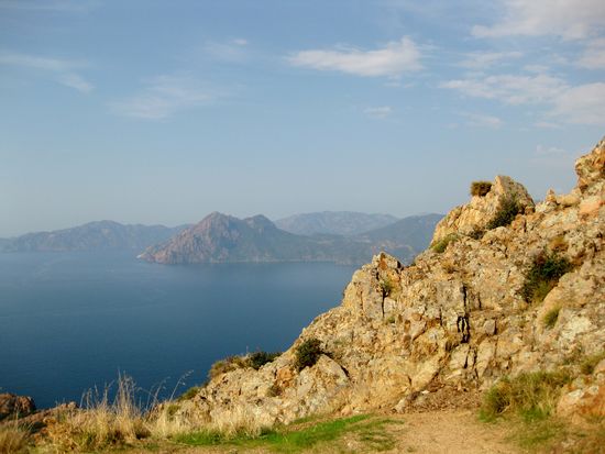 Blick auf den Golf von Porto von den Calanches