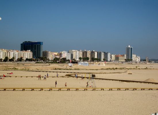 Blick auf den beliebten Badeort