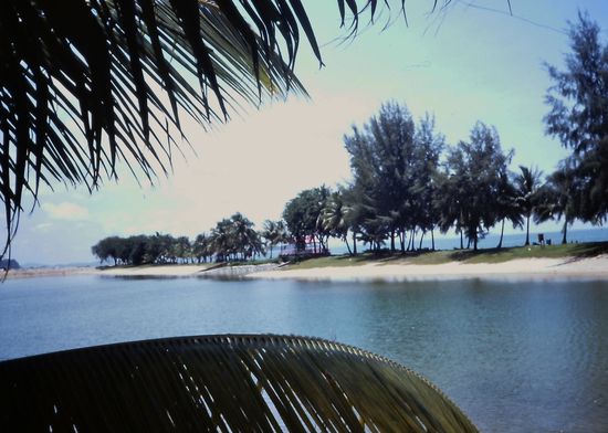 Lagune und Strand auf Sentosa