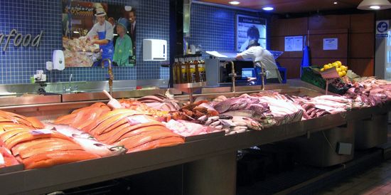 Fischauswahl im English Market