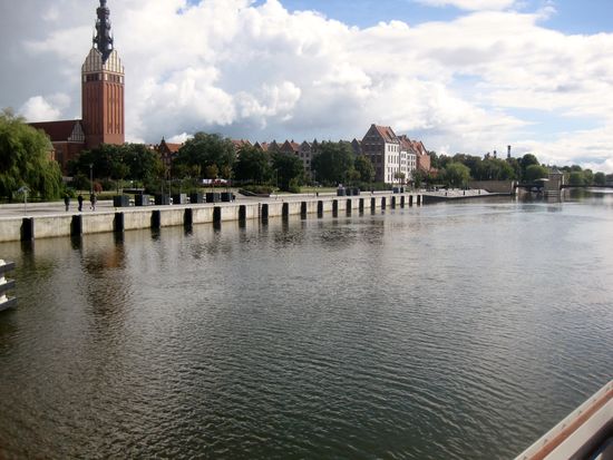 Blick auf die Elblag und die Nikolai-Kirche