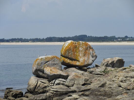 Blick auf den langen Sandstrand