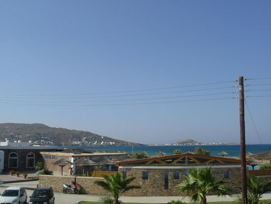 Blick vom Hotel aufs Meer