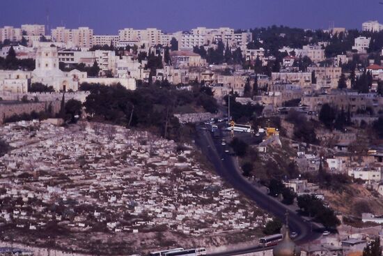 Blick auf Friedhof in Jerusalem