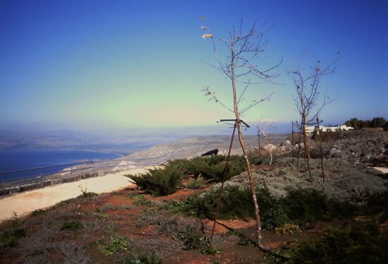 Blick auf den See Genezareth von den Golanhöhen