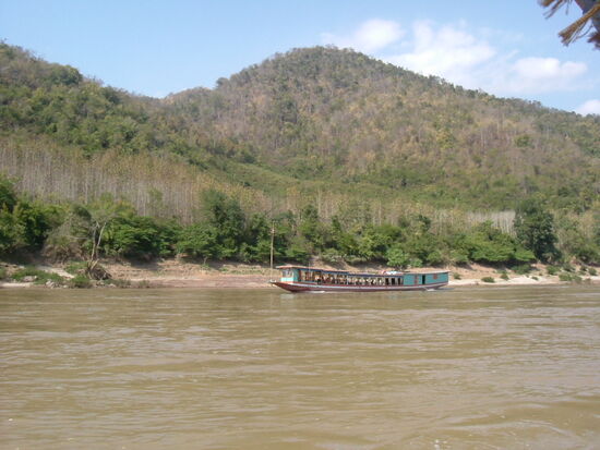 Typisches Boot auf dem Mekong