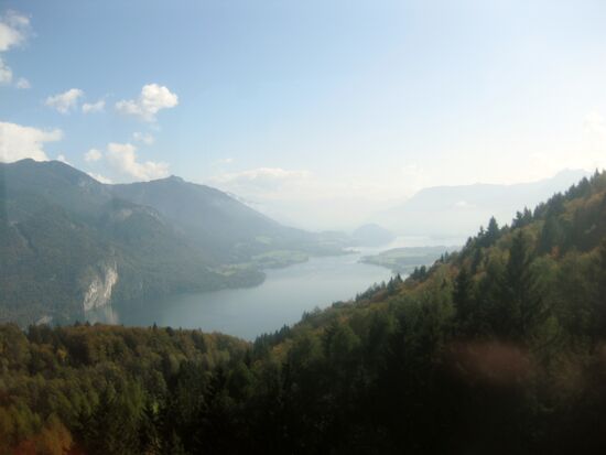 Blick auf den Wolfgangsee von der Seilbahn