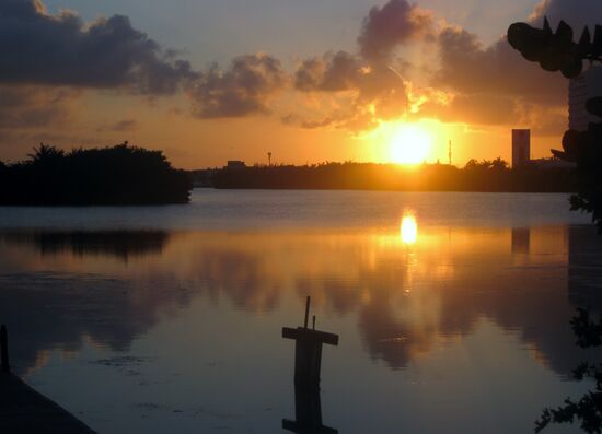 Sonnenuntergang über der Lagune