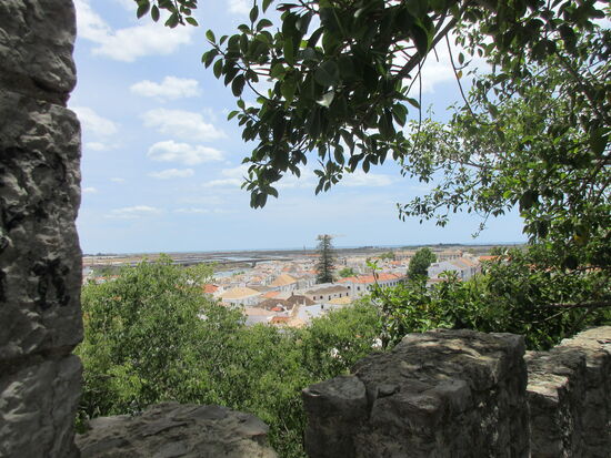 Blick von der Burgruine auf die Stadt