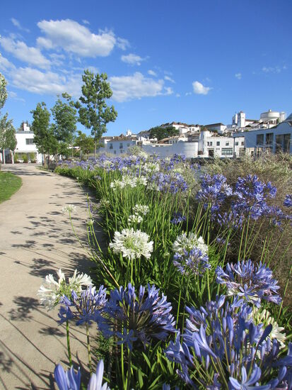 Schöne Promenade am Fluss