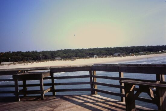 Blick auf den schönen Strand