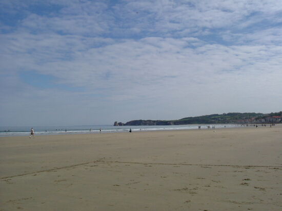 Schöner langer und breiter Sandstrand
