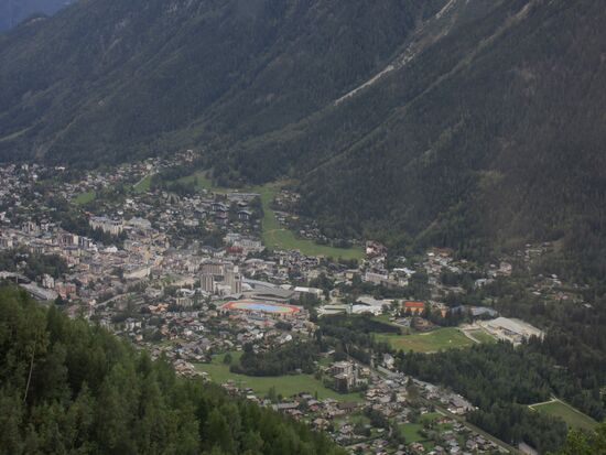 Blick auf Chamonix auf der Rückfahrt