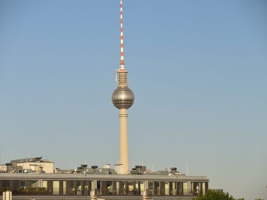 Blick vom Balkon des Apartments